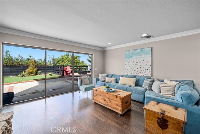 Family room with gas fireplace.