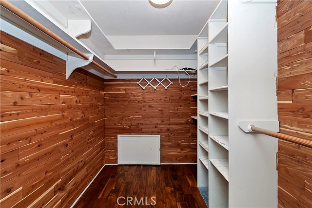 Cedar lined walk in closet in upstairs bedroom