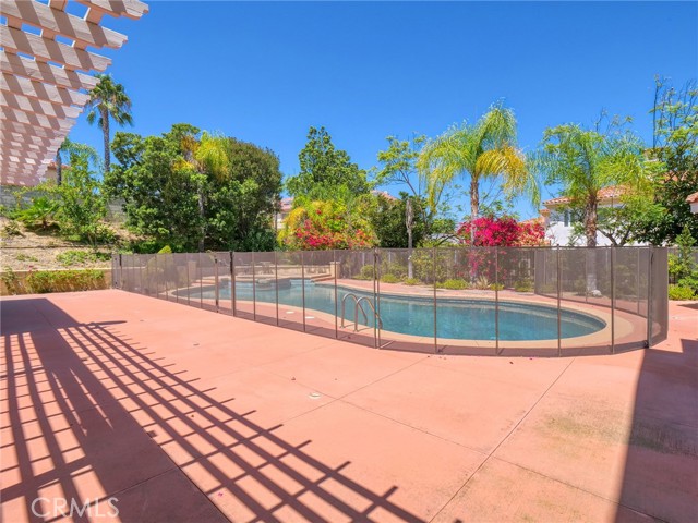 Pool and spa with safety gate