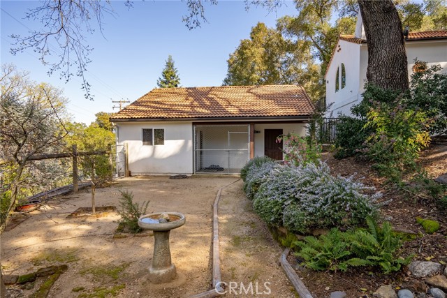 The backyard offers many spaces to spread out.