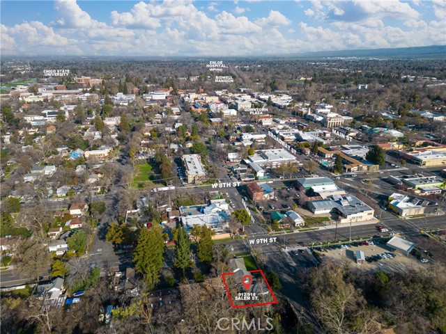 Aerial view of property and proximity to Downtown Chico