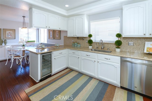 Open kitchen with adjacent informal dining area