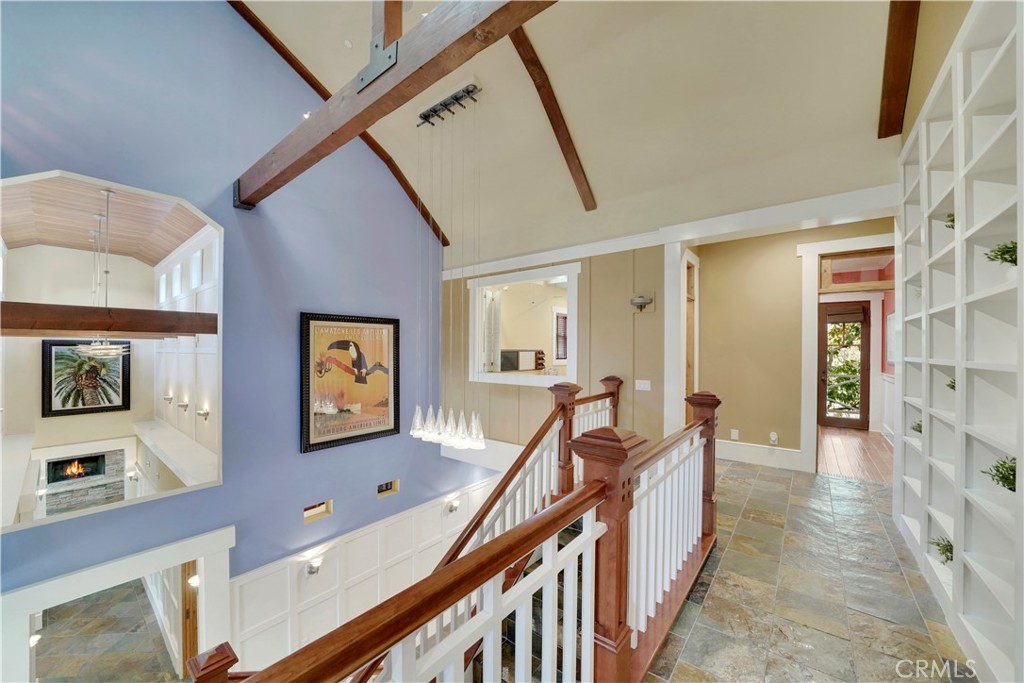 upstairs hallway showing some of amazing architectural ceiling details