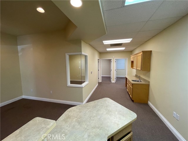 Behind reception area