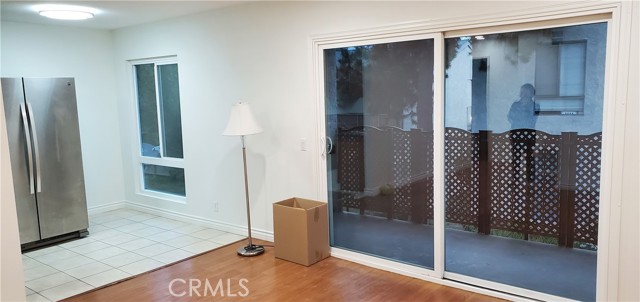 Opening floor plan with dining area next to kitchen and opens to living room
