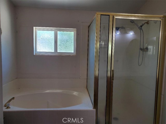 ...with large shower and soaking tub...