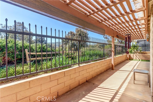 Back Patio with view of the hills, trees and shrubs