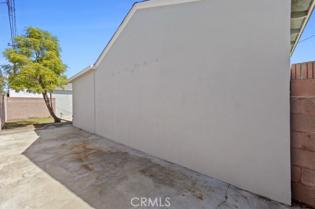 spacious area behind the garage.