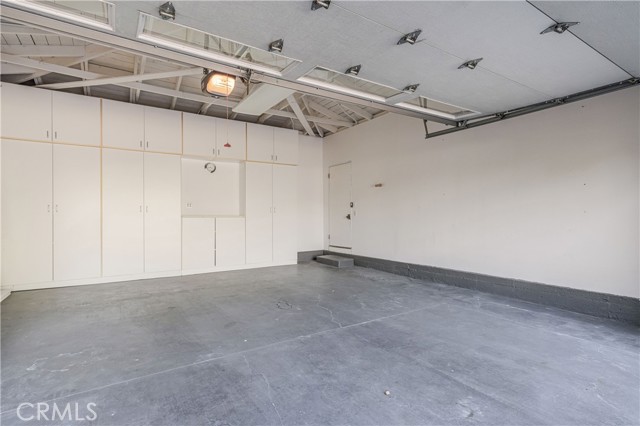 Finished garage with storage