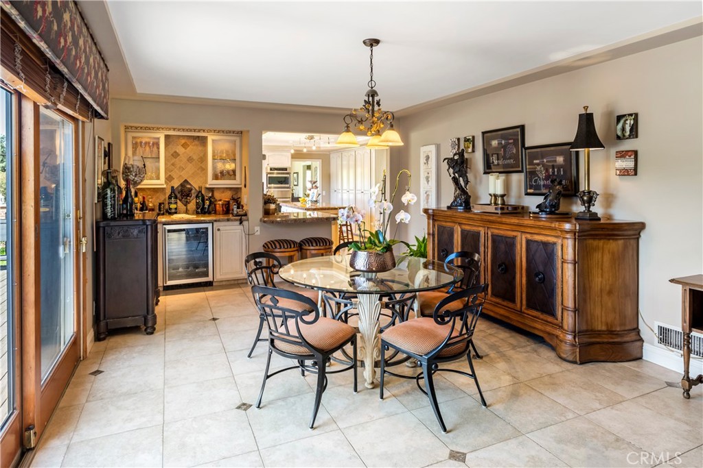 Informal eating room with bar.