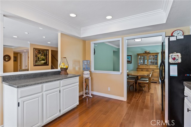 Kitchen has ample space for creating your culinary dreams. Freshly painted cabinets and updated counter tops.