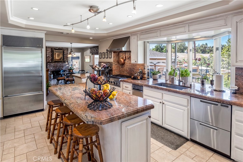 Gourmet kitchen. Stainless Steel farm sink with new high-end Faucet and Garbage Disposal.
