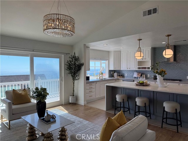 Family room and kitchen