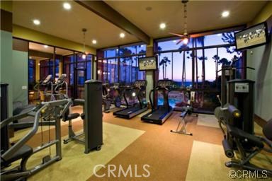 Complex fitness center overlooks the ocean
