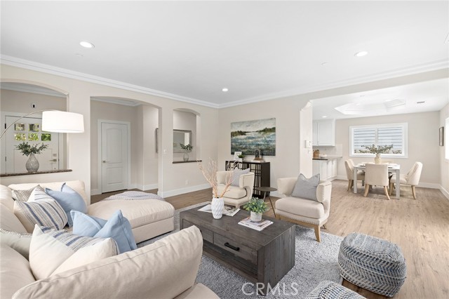 View from living room to dining room