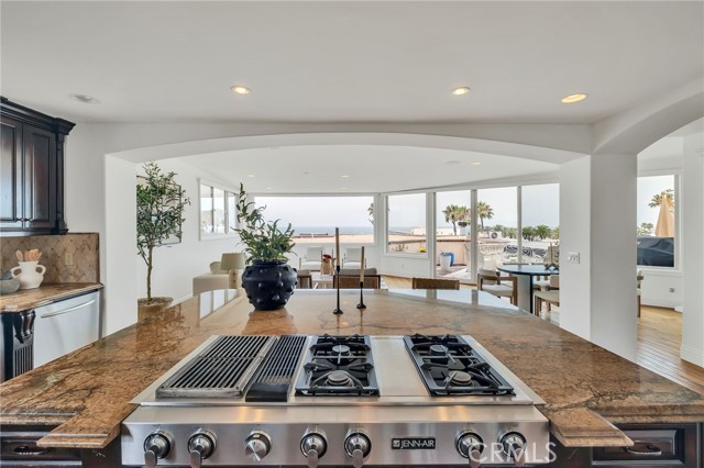 Kitchen opens to Living Room and View