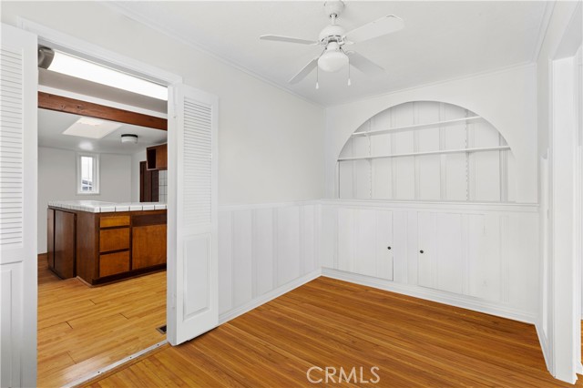 Wainscoting and built in shelves