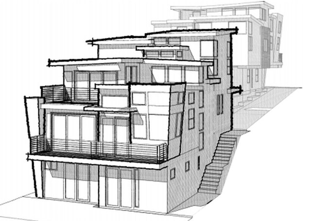 Rendering of 130 S. Prospect #B - southwest elevation