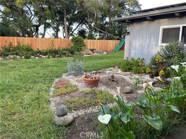 Backyard view with new fence