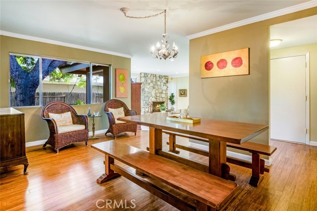 Beautiful hardwood flooring in the dining area.