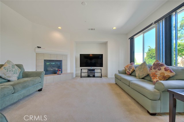Fireplace and large media niche