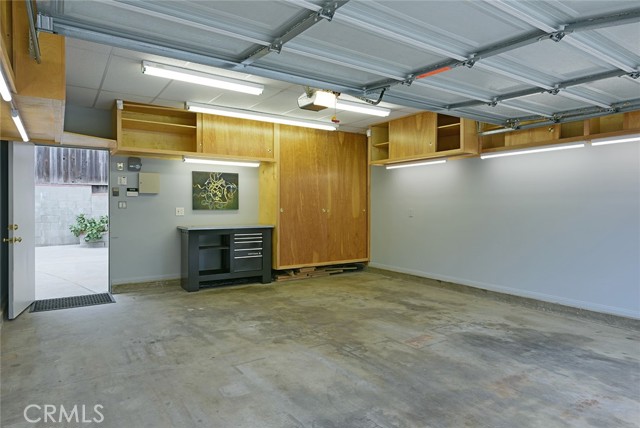 Six electrical outlets on three sides of garage