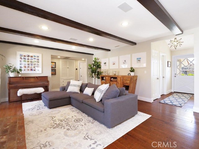 Wood beam ceilings.