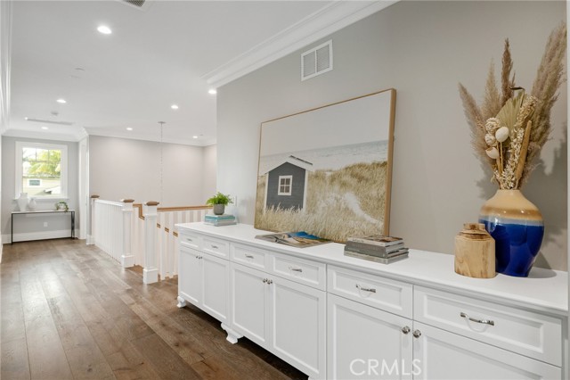 Second Level Hallway with Statement Built-ins