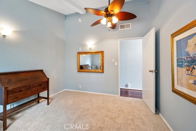 Bedroom #2 with newly installed carpet