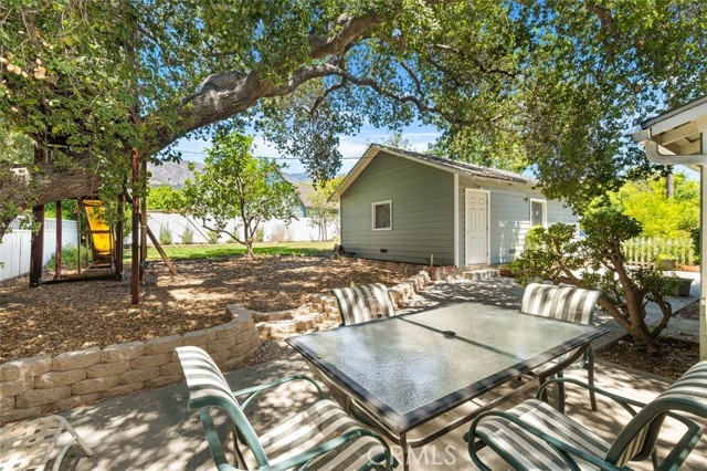 Patio, yard and garage