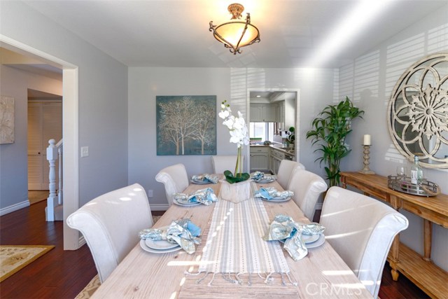 Dining room with door to kitchen