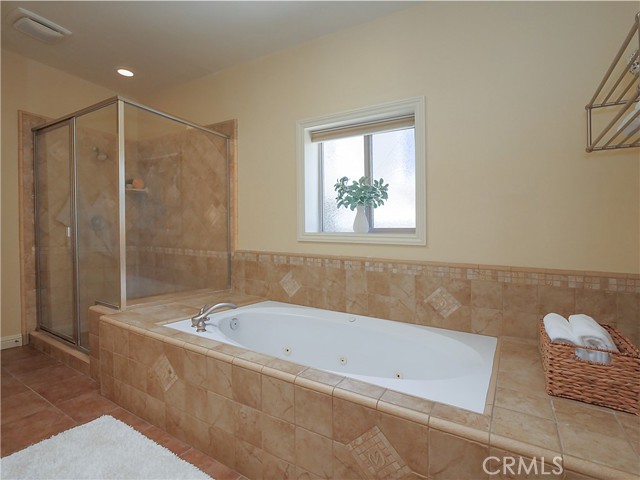 Shower and spa tub in Master Bathroom.