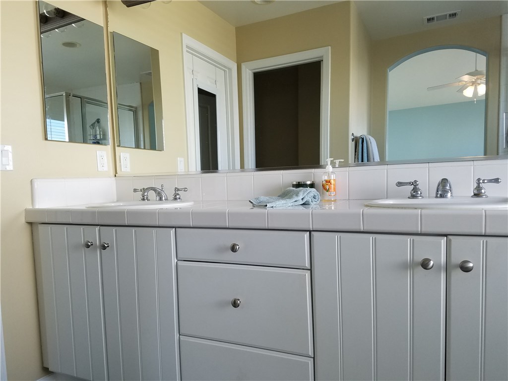 Master bath with dual vanities