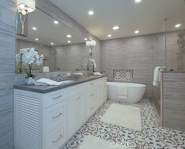 Beautifully remodeled master bathroom