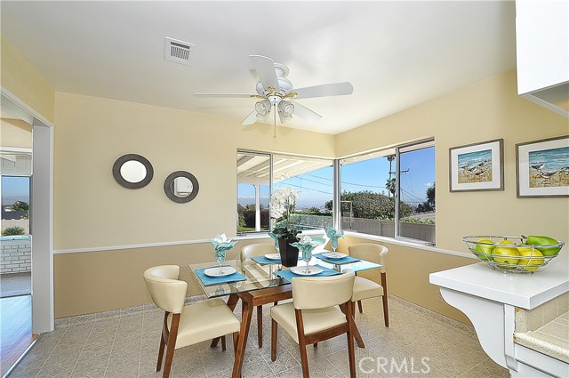Spacious dining room open to the living room and kitchen