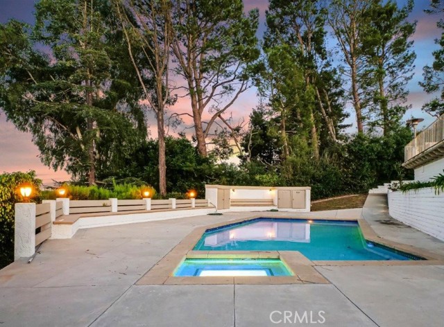 Pool & Spa in Landscaped Backyard