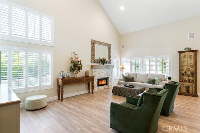 The great room is huge and will accommodate just about any size furniture.