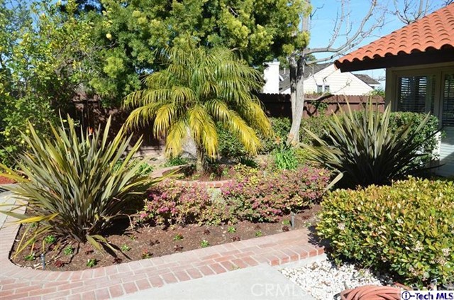 Fruit trees and lush landscaping