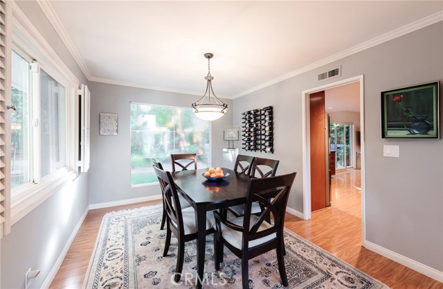 The dining room is well located off the kitchen