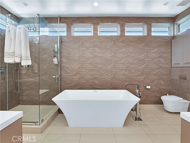 Master bath with designer tub.