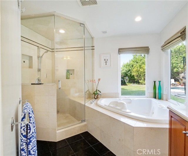 Master Bathroom with Steam Shower and Tub