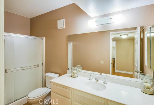 3/4 bath attached to the downstairs bedroom on the lower level