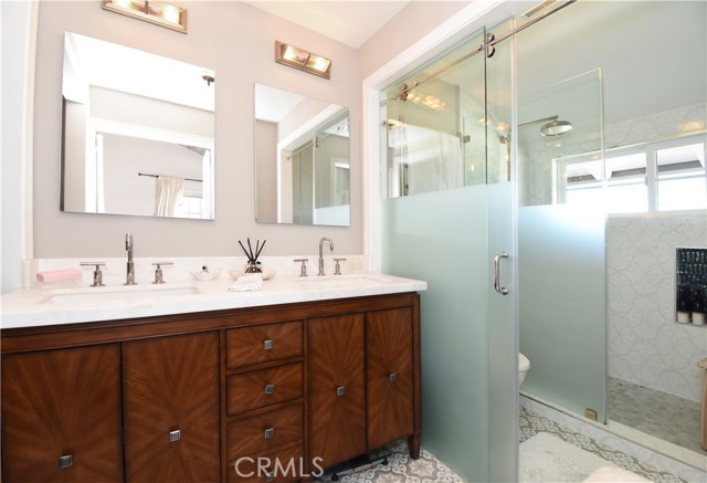 Primary bathroom with large walk in shower