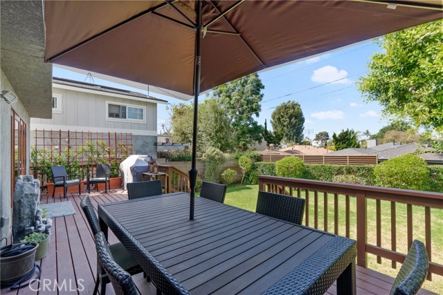Redwood Deck in Backyard