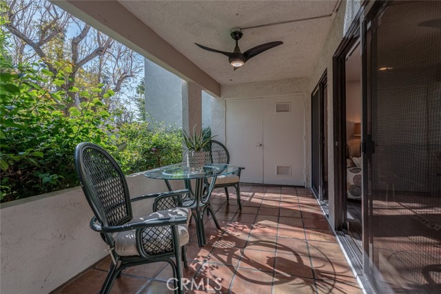 Peaceful and sheltered main patio which is perfect for outside dining.