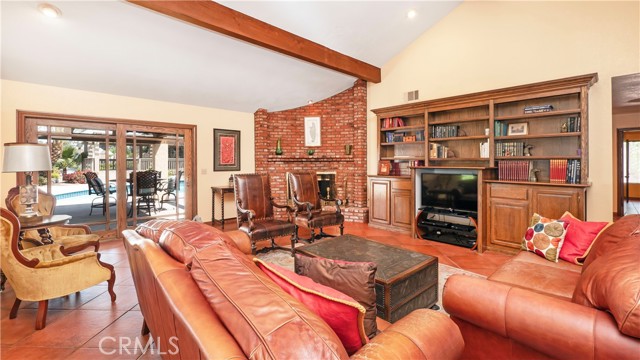 Family room with view toward pool