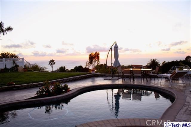 Backyard at dusk.