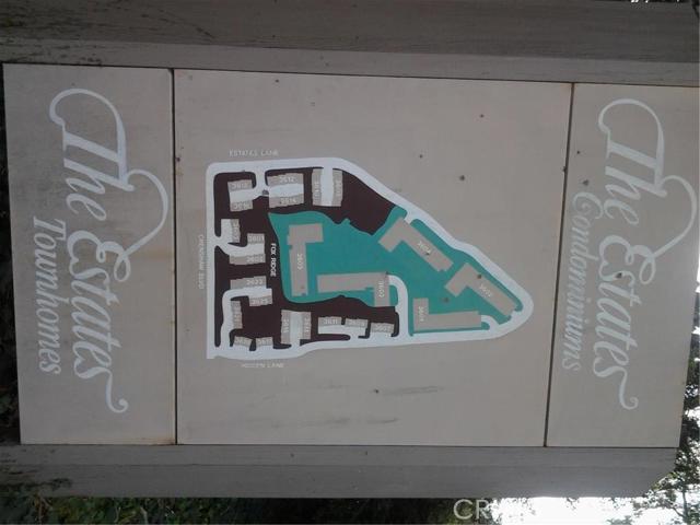 The Estates complex shows locations of buildings.  3603 hidden ln located interior of complex.