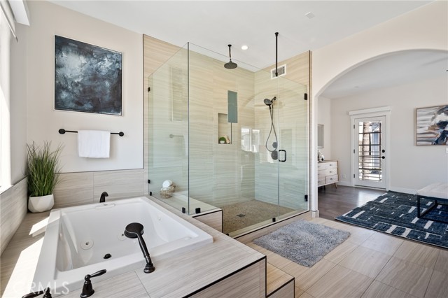 Beautifully remodeled primary bathroom.