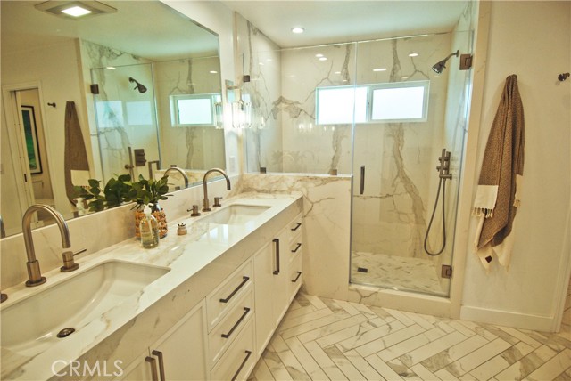 Total remodeled walk in shower custom finishes